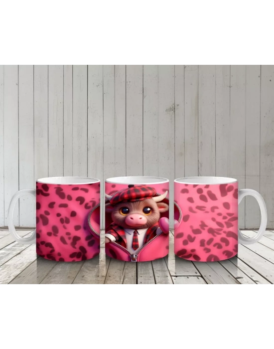 Leopar Desenli Aşık Ayıcık – Baskılı Kahve Kupası