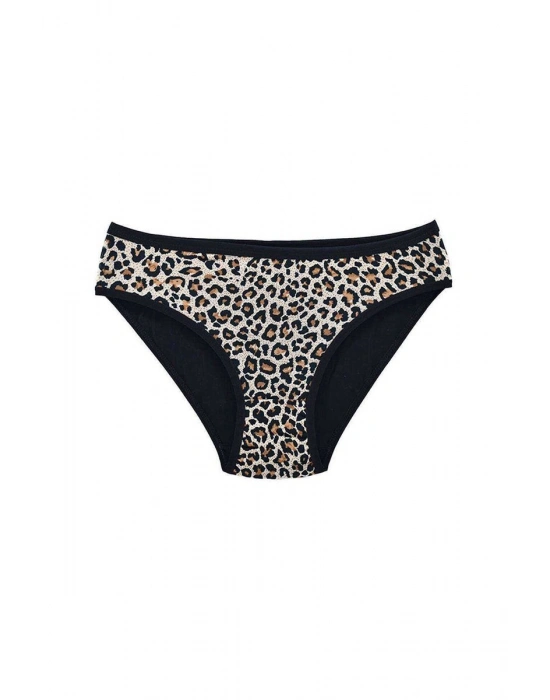 Leopar Desenli Likralı Yumuşak Dokulu Kadın Slip Külot