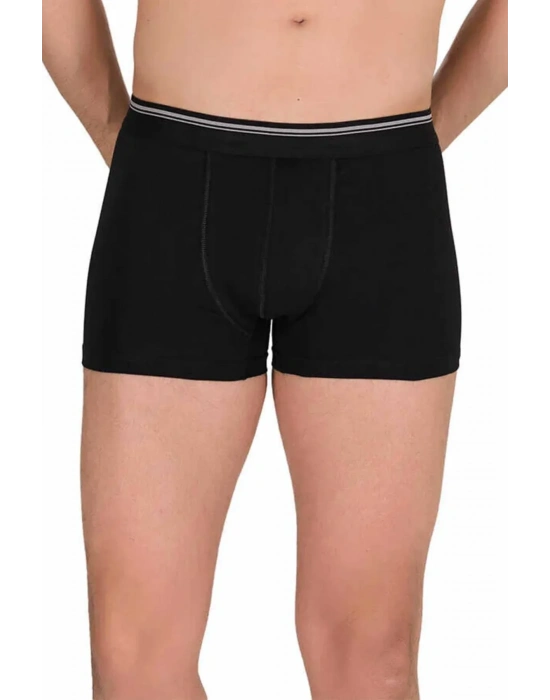 Likralı Erkek Boxer Şort Siyah 1097B