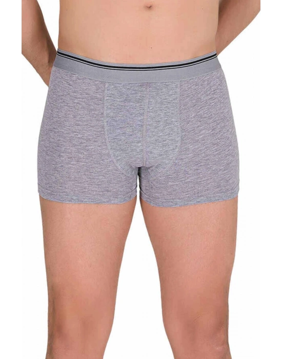 Likralı Erkek Büyük Beden Boxer Şort Gri 1097B