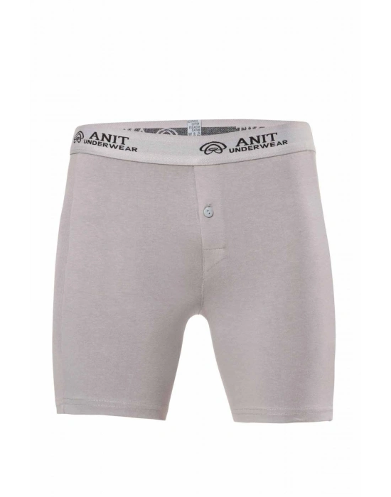 Likralı Uzun Erkek Boxer Gri - 1114A