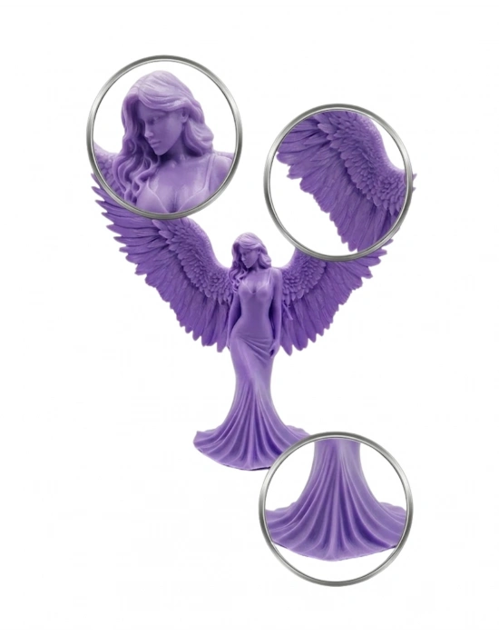 Lila Melek Biblo 3D Dekoratif Angel Figür Ev Aksesuarı