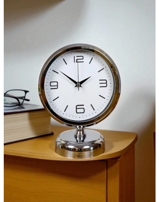 Line 25 x 20 Cm Metal Krom Masa Saati