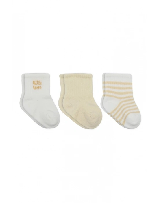 ® Little Love Girl 3lü Penye Soket Çorap 10137 Ekru