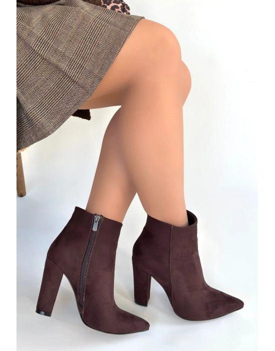 Loora Açık Kahve Süet Topuklu Bot