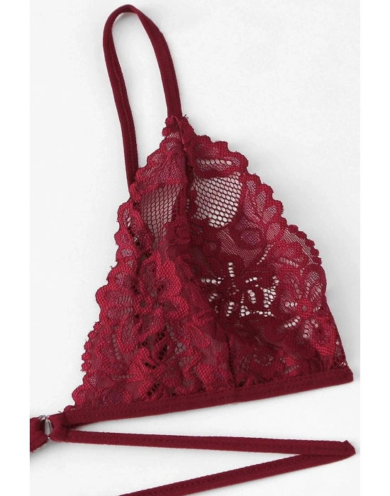 Kadın Bordo Özel Şık Sütyen Külot Takımı