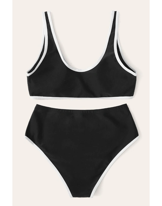 Kadın Siyah Pedli Yüksel Bel Sütyen Külot Takımı