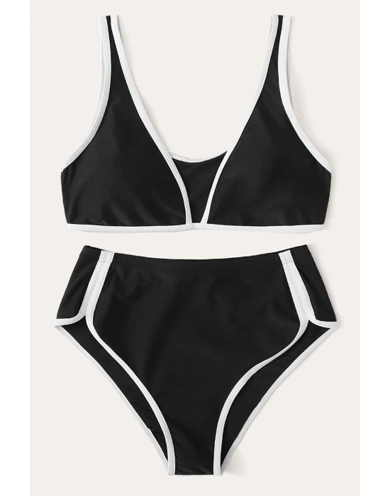 Kadın Siyah Pedli Yüksel Bel Sütyen Külot Takımı