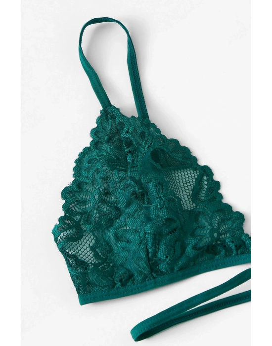 Kadın Yeşil Özel Şık Sütyen Külot Takımı