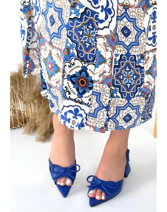 Lotta Mavi Cilt Topuklu Ayakkabı