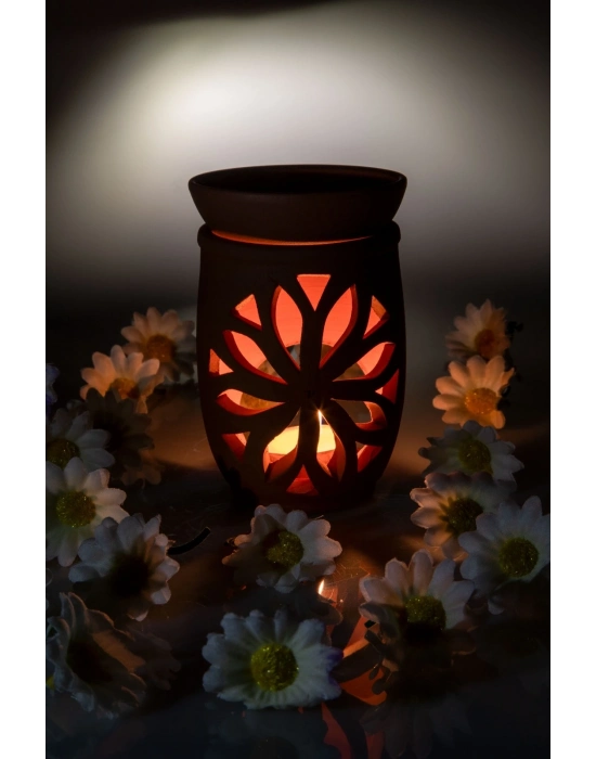 Lotus Çiçeği  El Yapımı Çömlek Buhurdanlık Tütsülük