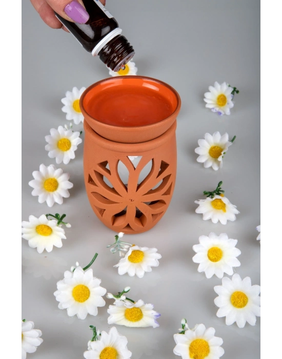 Lotus Çiçeği  El Yapımı Çömlek Buhurdanlık Tütsülük