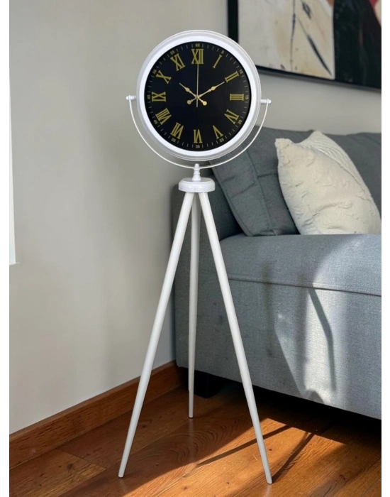 Lüks Beyaz Tripod Ayaklı Saat