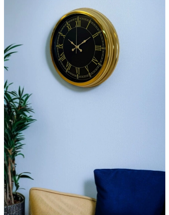 ® Luxury Gold 40 Cm Metal Duvar Saati