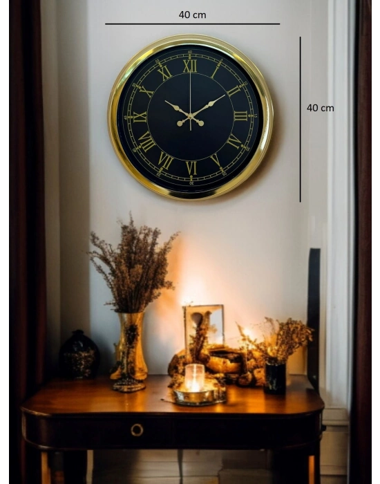 ® Luxury Gold 40 Cm Metal Duvar Saati