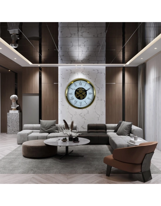 ® Luxury Gold 60 Cm Çarklı Duvar Saati
