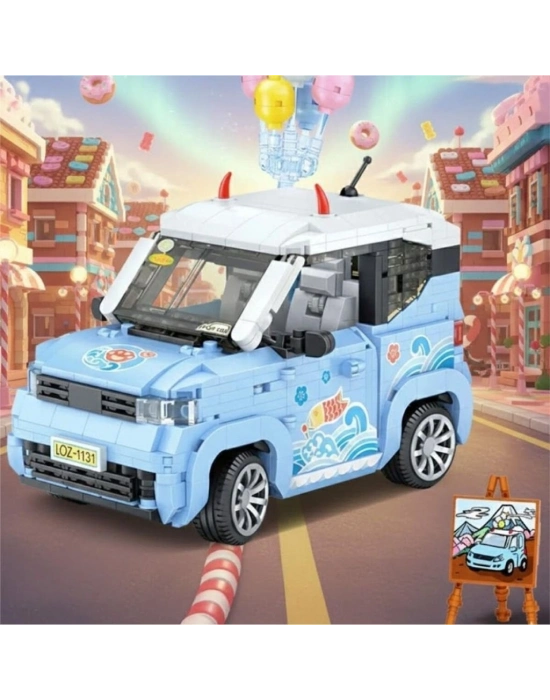 LZ-1131  BALON ARABASI MAVİ 875 PARÇA BLOCK OYUNCAK