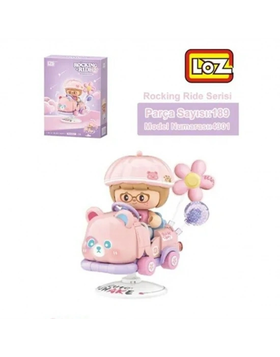 LZ-4301  PEMBE AYI SALLANMA SÜRÜŞÜ 189 PARÇA BLOCK OYUNCAK