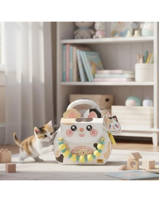 LZ-8843  KEDİ FİGÜRLÜ MEYVE ÇANTASI 360 PARÇA BLOCK OYUNCAK