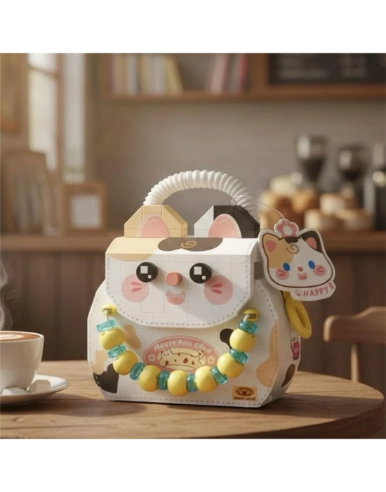 LZ-8843  KEDİ FİGÜRLÜ MEYVE ÇANTASI 360 PARÇA BLOCK OYUNCAK