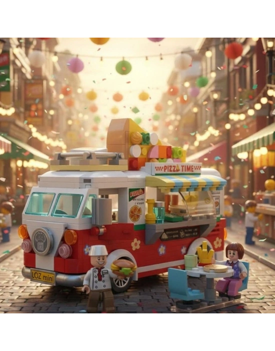 ® LZ1739 LOZ  PİZZA ARABASI BLOCK OYUNCAK 493 PARÇA