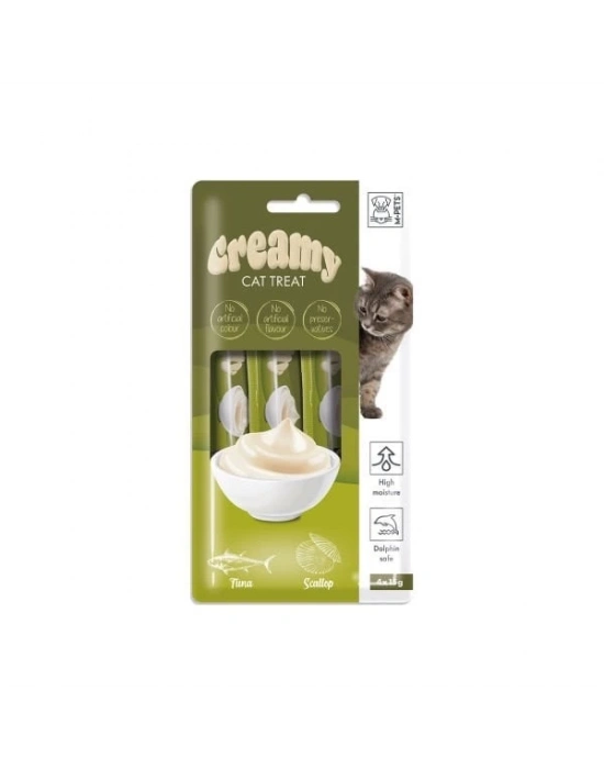 M-Pets Creamy Deniz Taraklı ve Ton Balıklı Sıvı Kedi Ödülü 1 Adet 4x15 Gr