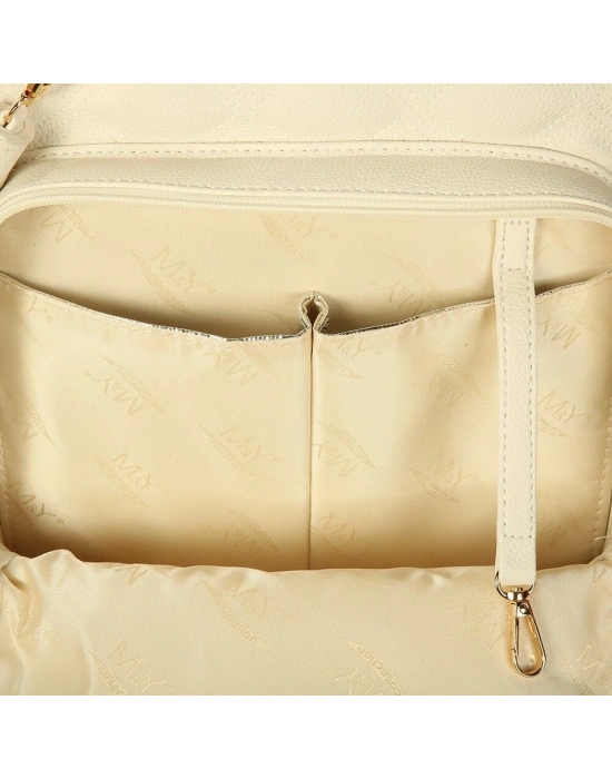 M&Y Oeste Deri Anne Bebek Bakım Sırt Çantası 7300 Krem