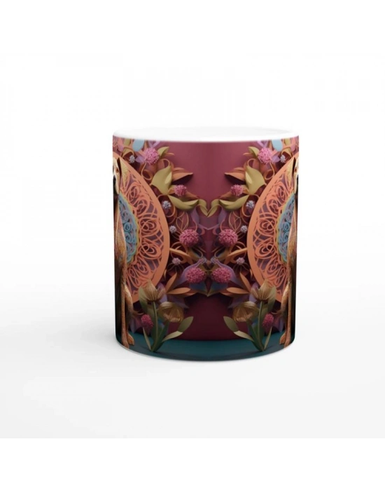 Mandala Köpek Baskılı Kupa Bardak