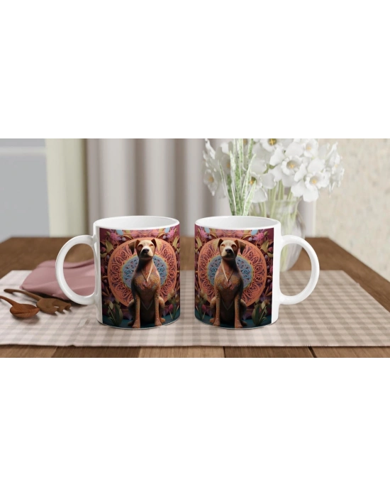 Mandala Köpek Baskılı Kupa Bardak