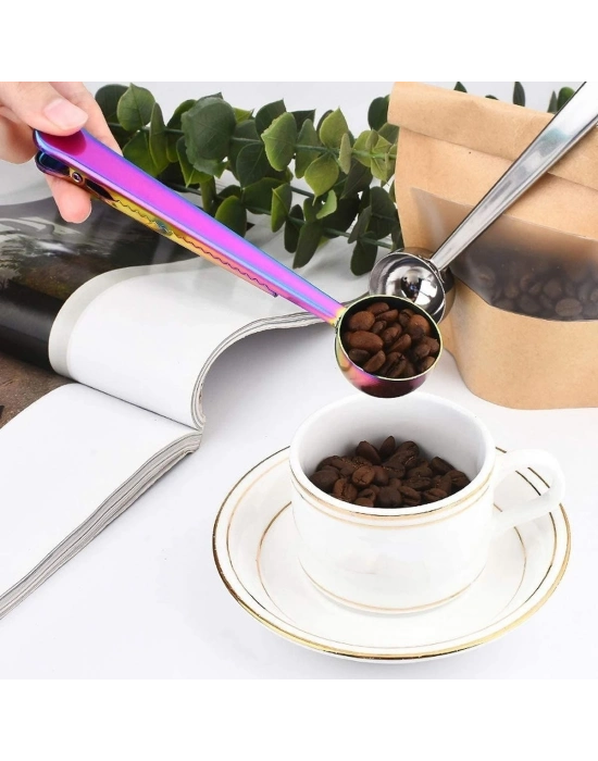 ®  Mandallı Kahve Ölçü Kaşığı Renkli Çok Fonksiyonlu Paslanmaz Çelik Kaşık