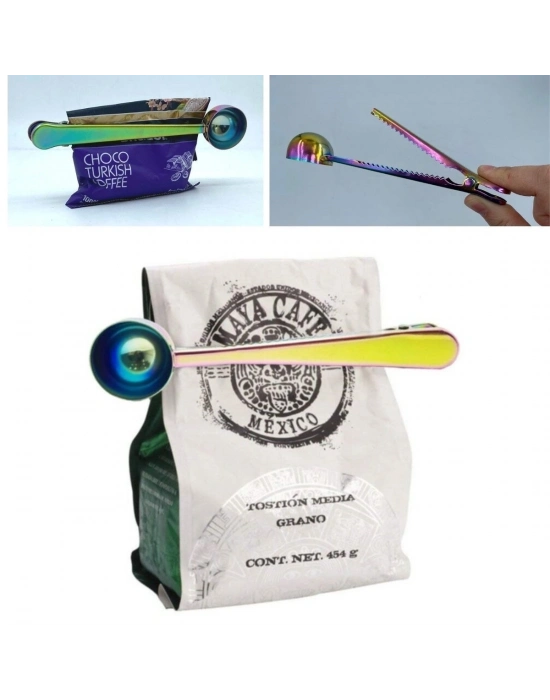 ®  Mandallı Kahve Ölçü Kaşığı Renkli Çok Fonksiyonlu Paslanmaz Çelik Kaşık