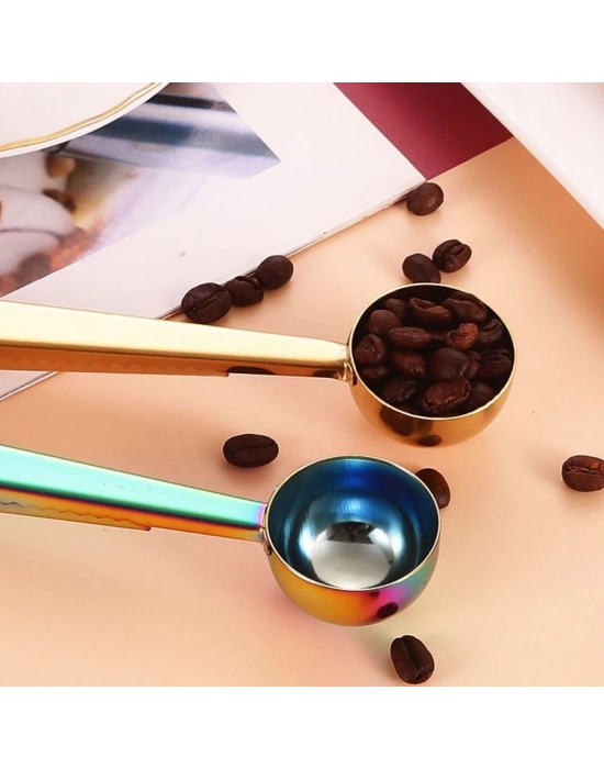 ®  Mandallı Kahve Ölçü Kaşığı Renkli Çok Fonksiyonlu Paslanmaz Çelik Kaşık