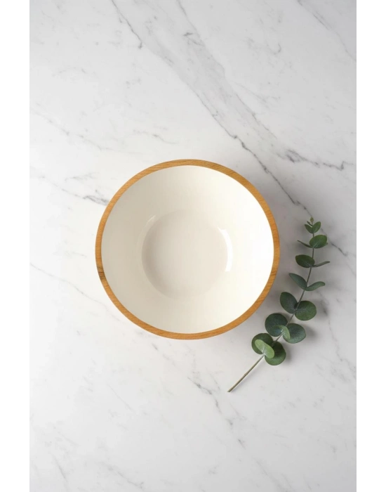 Mango Agacı Sunum Servis Kasesi & Dekoratif Kase 20 Cm Krem