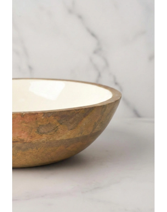 Mango Agacı Sunum Servis Kasesi & Dekoratif Kase 20 Cm Krem