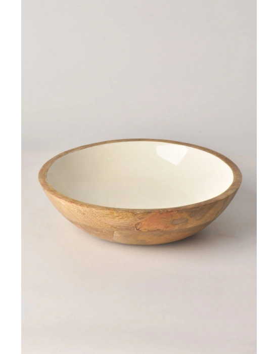 Mango Agacı Sunum Servis Kasesi & Dekoratif Kase 25 Cm Krem