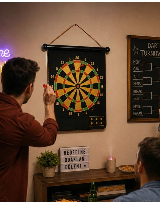 Manyetik Dart Oyunu Katlanabilir Güvenli Dart Seti 6 Ok Hediyeli
