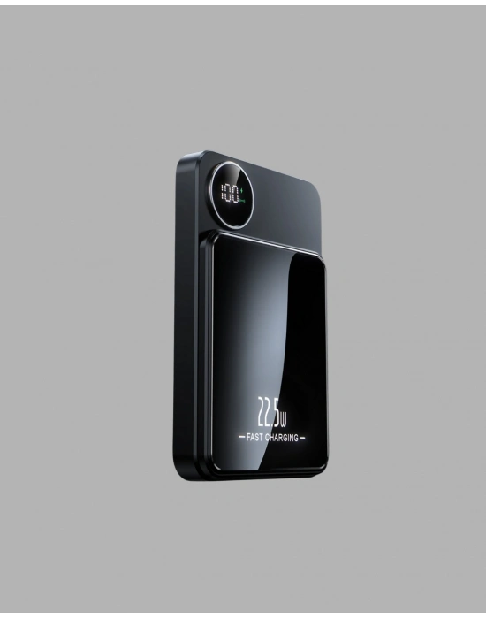 Manyetik Powerbank 15W Wireless Hızlı Şarj LED Ekranlı