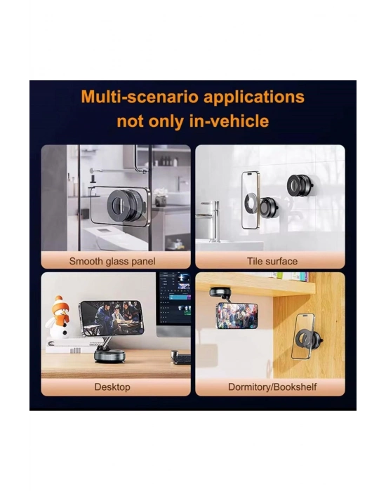 ® Manyetik vakumlu Araç İçi Telefon Tutucu - 360 Derece Dönebilen Ayaklı