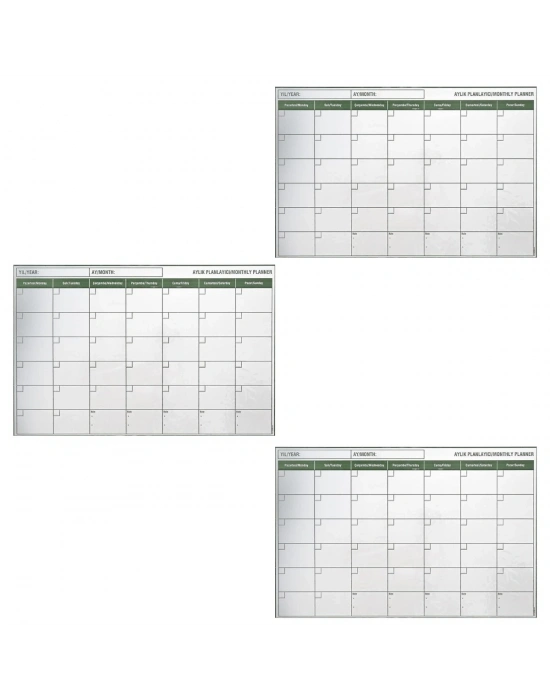 ®  Manyetik Yapışkanlı Bir Aylık Program Planlayıcı Takvim 85x56 cm