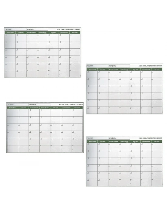 ®  Manyetik Yapışkanlı Bir Aylık Program Planlayıcı Takvim 85x56 cm