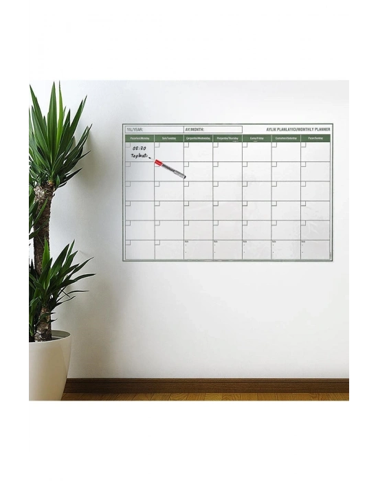 ®  Manyetik Yapışkanlı Bir Aylık Program Planlayıcı Takvim 85x56 cm