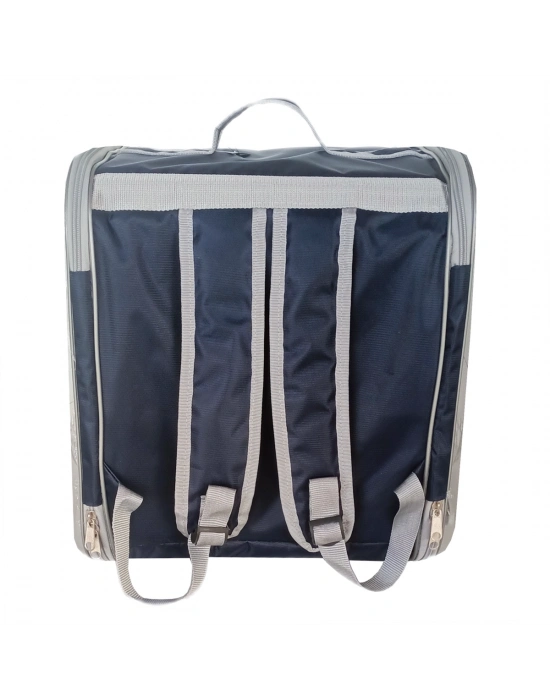 Markapet Çift Cam Kedi Köpek Taşıma Çantası 32x40x42 cm Lacivert
