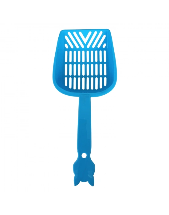Markapet İnce Elekli Kedi Kumu Küreği Medium 10-25 cm Mavi
