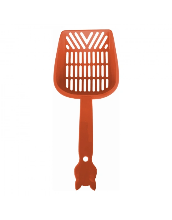 Markapet İnce Elekli Kedi Kumu Küreği Medium 10-25 cm Turuncu