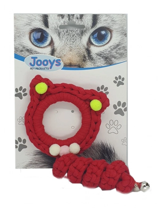Markapet Jooys Zilli Kedi Örgü İpi 15 cm Kırmızı