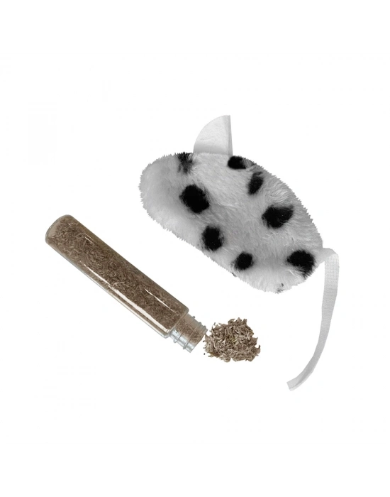 Markapet Kedi Oyuncağı Dalmaçya Desenli Peluş Fare 6-10-18 cm