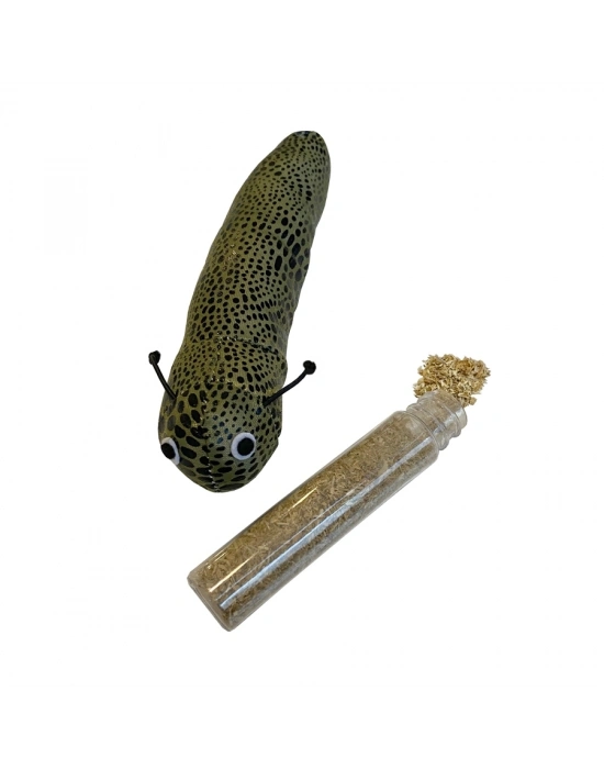 Markapet Kedi Oyuncağı Kedi Otlu Benekli Tırtıl 4-17 cm Yeşil