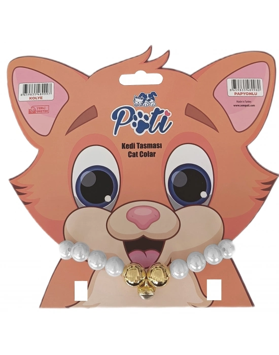 Markapet Kedi Ve Köpek Lüx İncili Kolye 24-28 cm Medium Beyaz