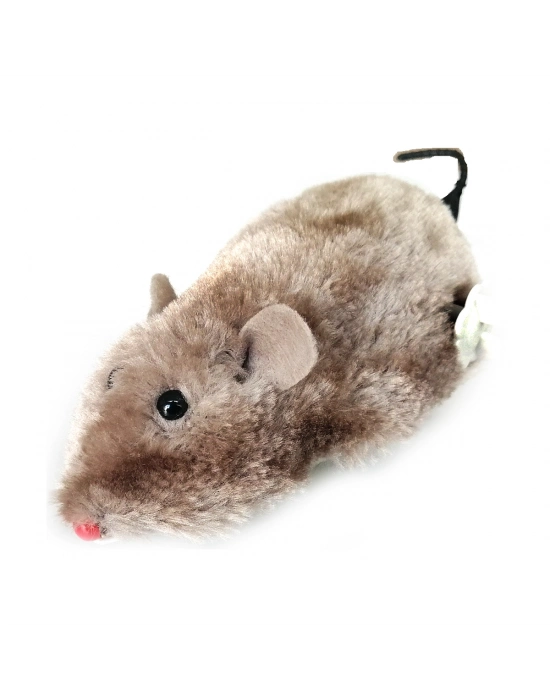 Markapet Kurmalı Hareketli Tekerlekli Fare 12 cm Gri