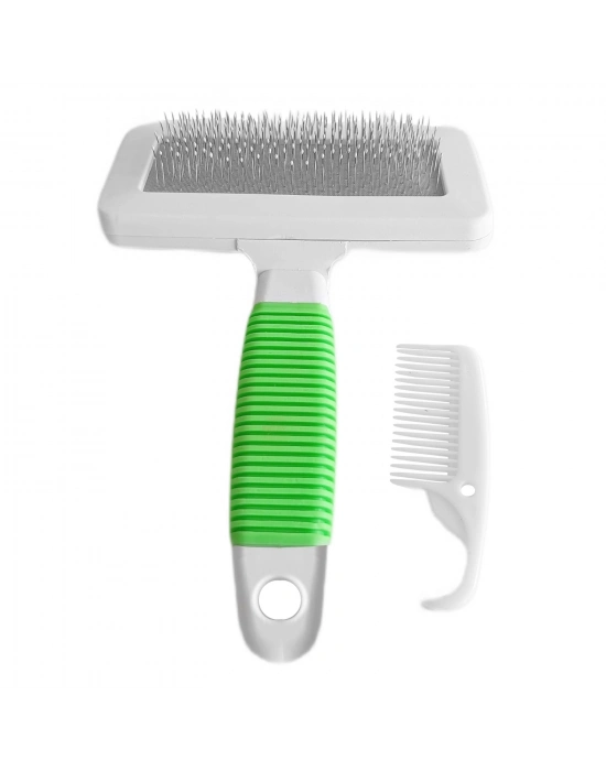 Markapet Temizleme Aparatlı Kedi Köpek Tarağı 12 cm-15 cm Large Yeşil